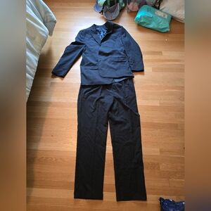 Ralph Lauren Black Pinstripe Suit Sz 48xl